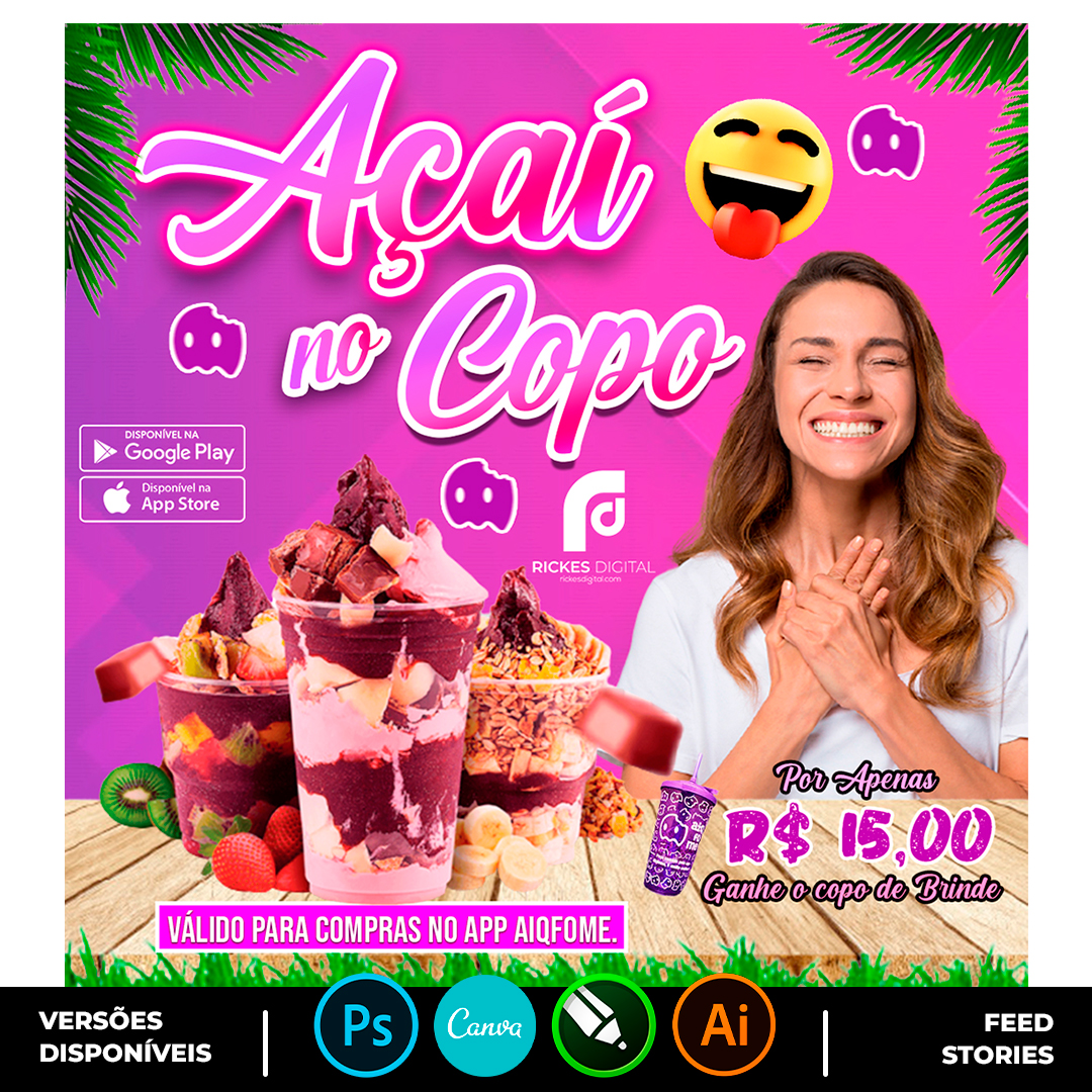 Copo de Açai  Gratis png < Rickes Digital