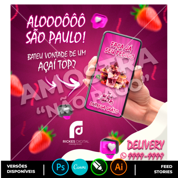Frase Açaí AAE0086 - 1 Arte Editável