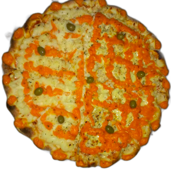 Pizza de frango com cheddar