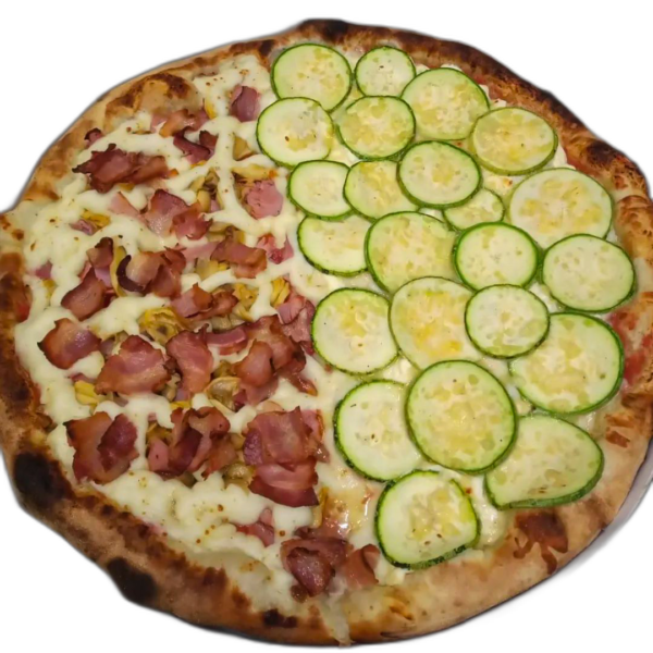 Pizza gigante com pepino