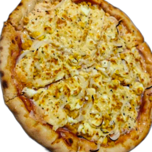 Saborosa pizza de frango com queijo